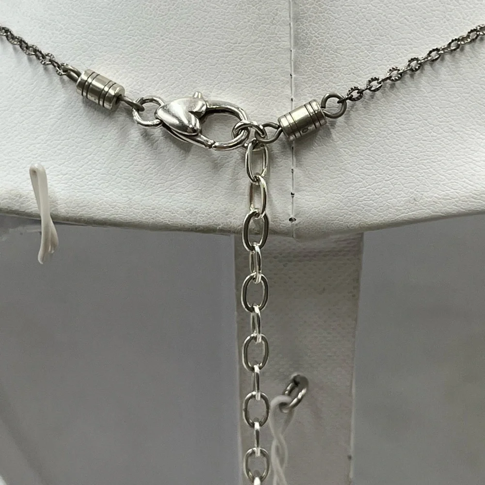 Brighton Bella Mia‎ Necklace Pave Crystals Heart Pendant Reversible Retired 17